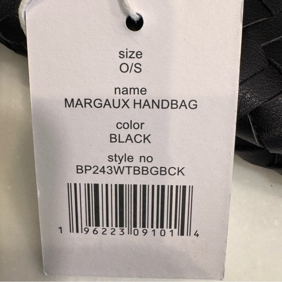 NWT WALTER BAKER Anthropologie Haven Shoulder Bag Woven Black Vegan Leather - Picture 7 of 9